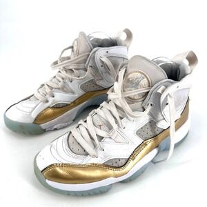 Jordan Air Womens Jumpman‎ Size 8 White Gold Retro Basketball Shoes DR9631- 107